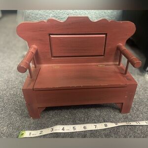 Vintage Doll Wooden Bench With Storage